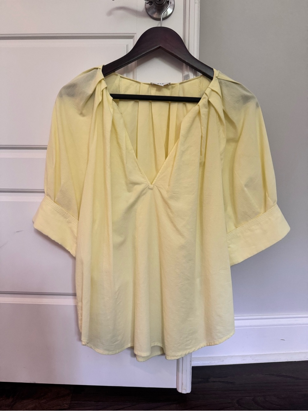 A.L.C. Carey Top - Women's Yellow V-Neck Blouse